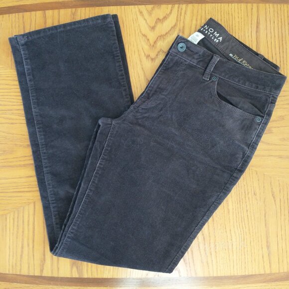 Sonoma Corduroy Pants Sz 8 Petite Brown Mid Rise Demi Bootcut Classic Equestrian - Picture 13 of 14